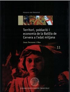 Book Cover: H011 Territori, població i economia de la Batllia de Cervera a l'edat mitjana